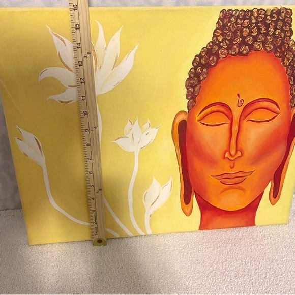 Hand Painted and Drawing of Buddha Meditation Enlightenment on Canvas 16x20 - Picture 2 of 4